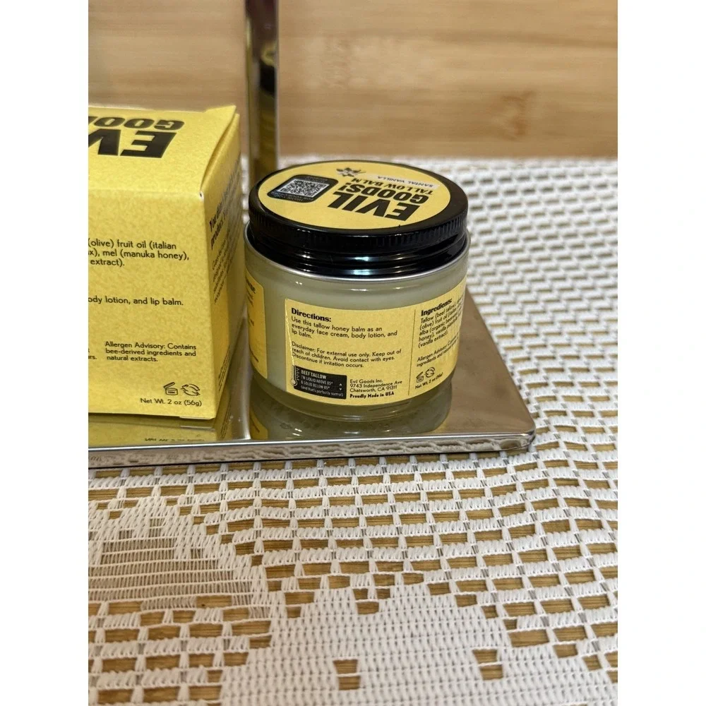 Evil Goods! Santal Vanilla Grass-Fed Beef Moisturizer Natural Tallow Balm - 56g
